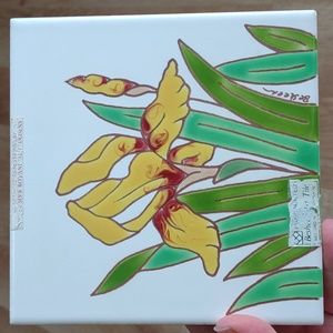 Vintage Ceramic Retro Besheer Art Tile Flower Wall Art 70s Boho Vibes